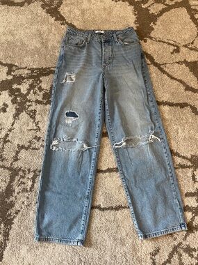 Forever 21 Light Blue Distressed Denim Jeans